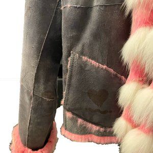 Vintage Rabbit fur Penny Lane / Afghan suede coat